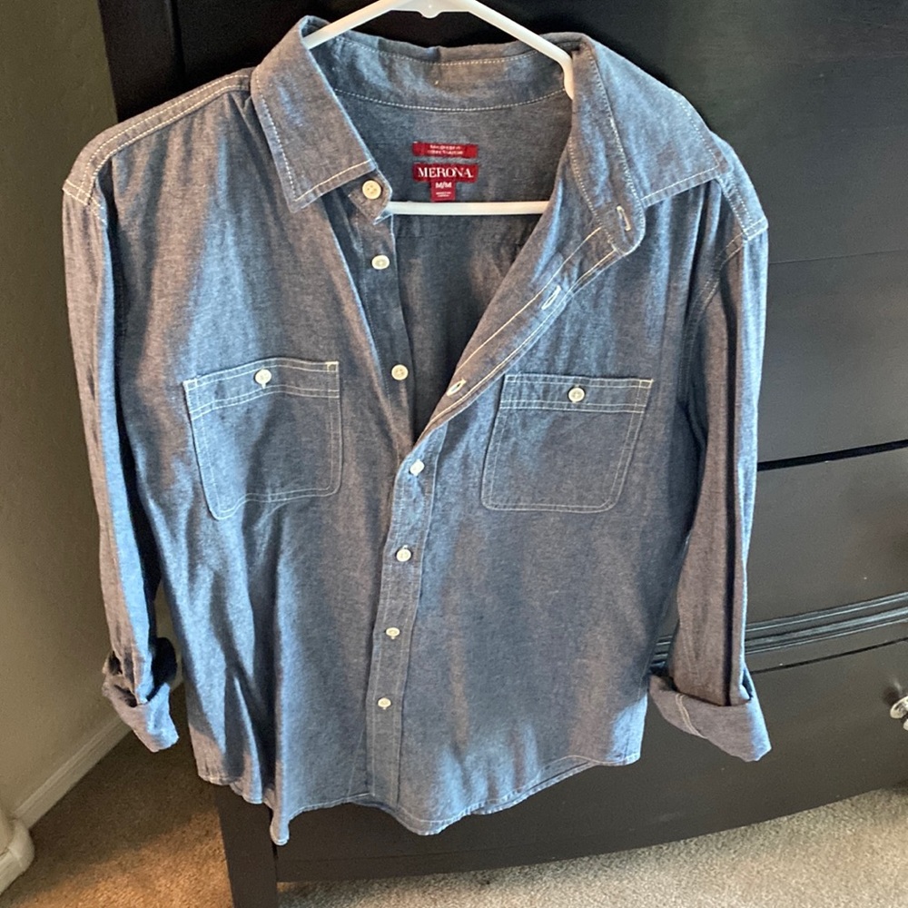3 pack mens chambray button down shirts